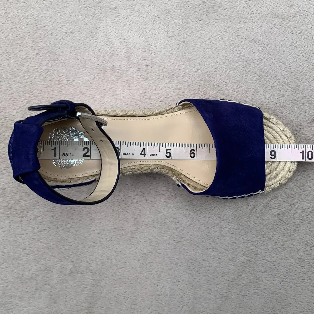 Vince Camuto Leera Genuine Leather Espadrille Platform Wedge Sandals Sz8